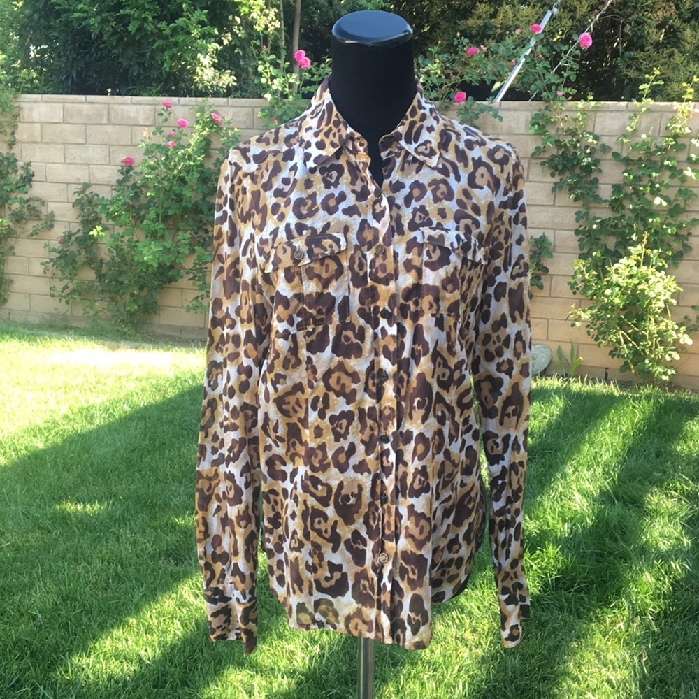 Micheal‎ Kors Leopard Print button down Shirt